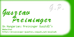 gusztav preininger business card